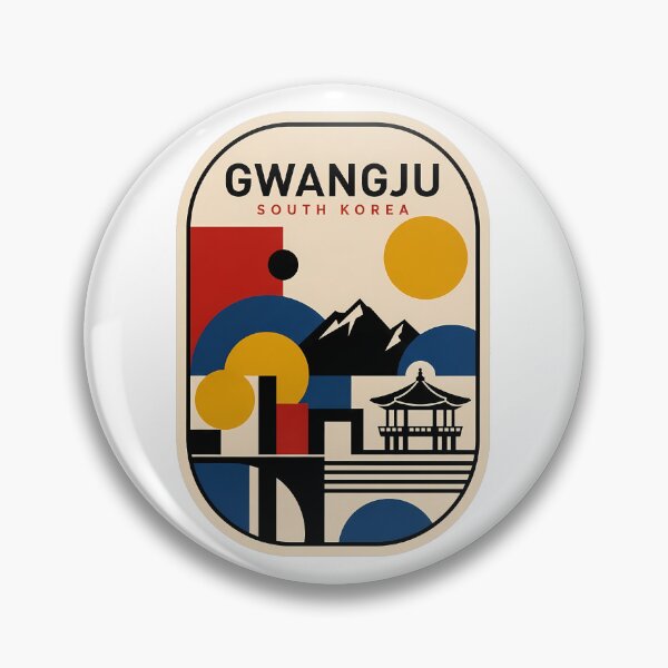 Item preview, Retro Gwangju South Korea Geometric Cityscape Landscape designed and sold by k3rstman1.