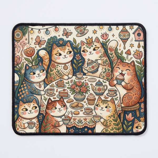 Item preview, Cozy Tea Time Cats designed and sold by Iampoji.