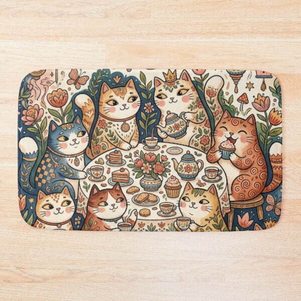 Item preview, Cozy Tea Time Cats designed and sold by Iampoji.