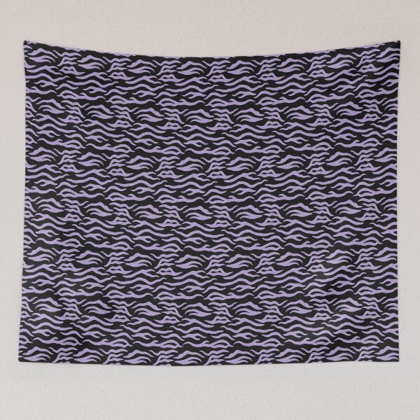 Item preview, Black and Lilac tiger print designed and sold by pattern-archive.