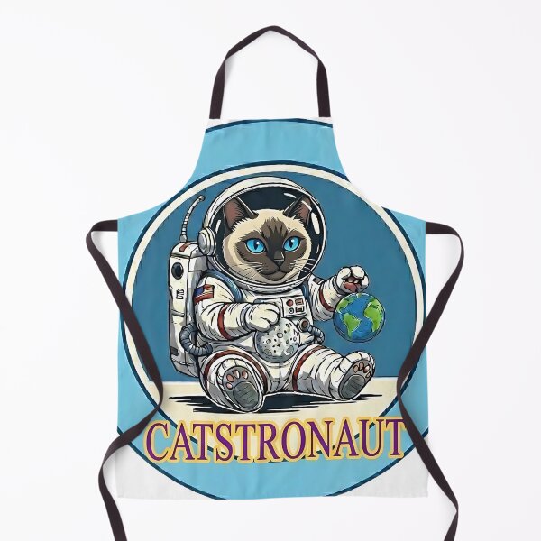 Item preview, Catstronaut - Space Explorer Cat Playing with Earth and Moon designed and sold by ToxicInkArt.