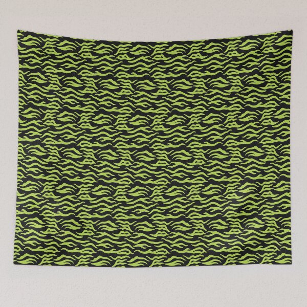Item preview, Black and Lime tiger print designed and sold by pattern-archive.