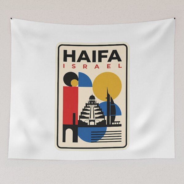 Item preview, Haifa Israel Geometric Mid Century Modern Travel designed and sold by k3rstman1.