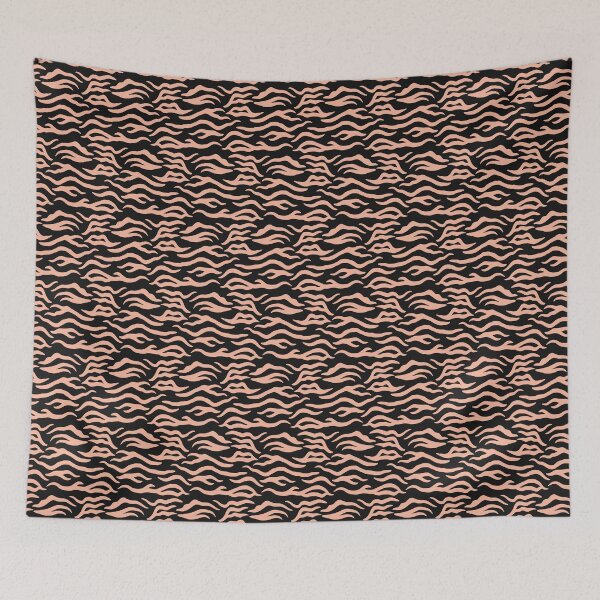 Item preview, Black and Peach tiger print designed and sold by pattern-archive.