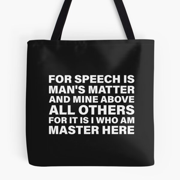 Item preview, For Speech Is Man’s Matter, and Mine Above All Others — The Odyssey Quote (Black Version) designed and sold by LiteraryRelics.