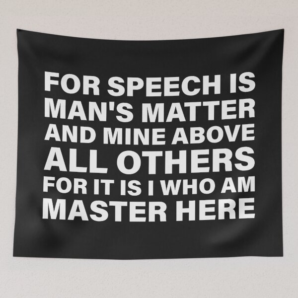 Item preview, For Speech Is Man’s Matter, and Mine Above All Others — The Odyssey Quote (Black Version) designed and sold by LiteraryRelics.