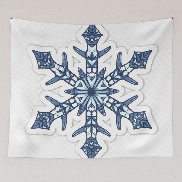 Item preview, Blue Snowflake Mandala Winter Sticker Art Design designed and sold by Luna-Flow.