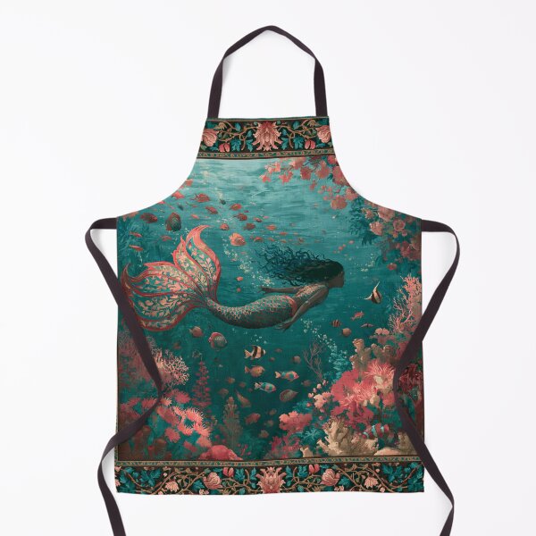 Item preview, Coral Reef Mermaid Art | Fantasy Ocean Tapestry Underwater Illustration designed and sold by GrinGalore.