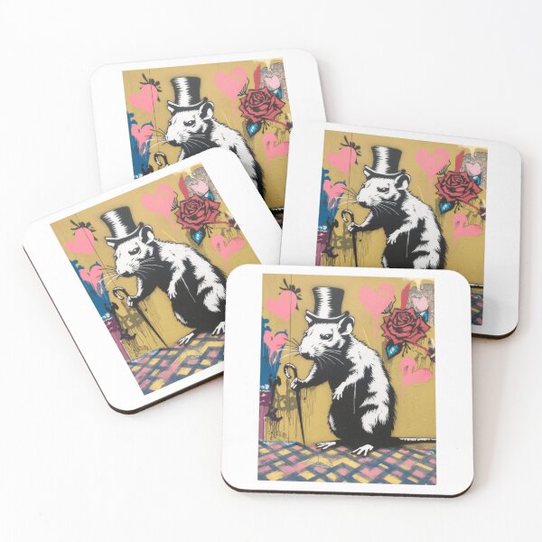 Item preview, Banksy Rata Flor Rosa Arte callejero Vintage Colorido designed and sold by Avarestokes.