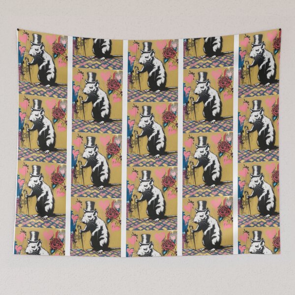 Item preview, Banksy Rat Flower Rose Street Art Vintage Colorfull   designed and sold by Avarestokes.