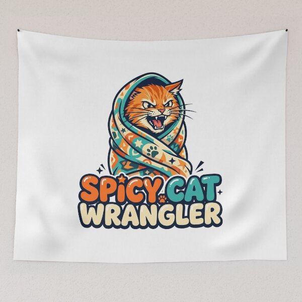 Item preview, Spicy Cat Wrangler Vet Tech Funny Veterinarian Appreciation Shirt designed and sold by Osmose-Studio ⭐⭐⭐⭐⭐.