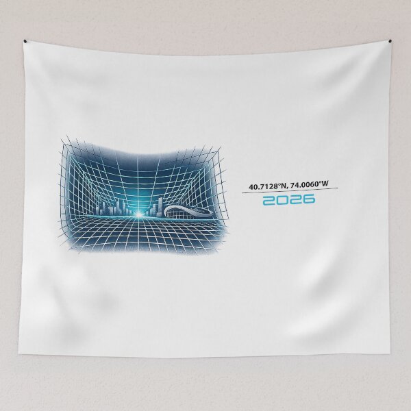 Item preview, Monochrome Retro-Futurism 2026 | Cyber Stadium Grid Football Design designed and sold by slikar.