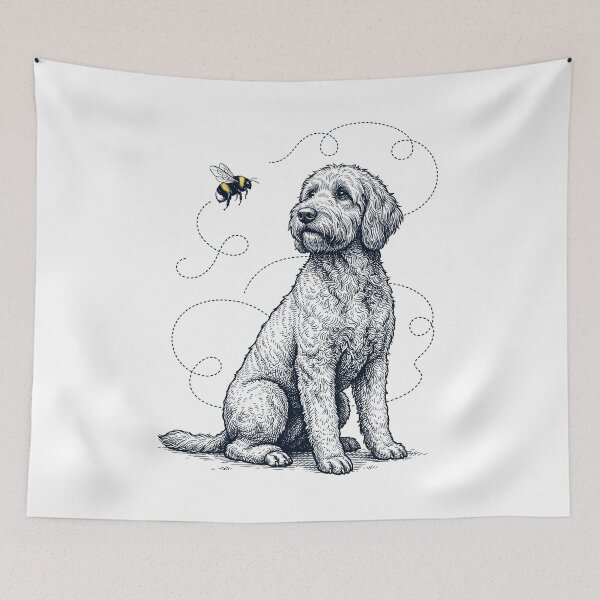 Item preview, Labradoodle Bumble Bee Honeybee Dog Lover designed and sold by Kimberley King Art  King Art.