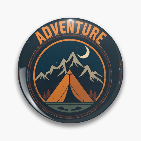Item preview, Adventure Camping Tent Mountain Badge designed and sold by Evergreen Horizon Works.