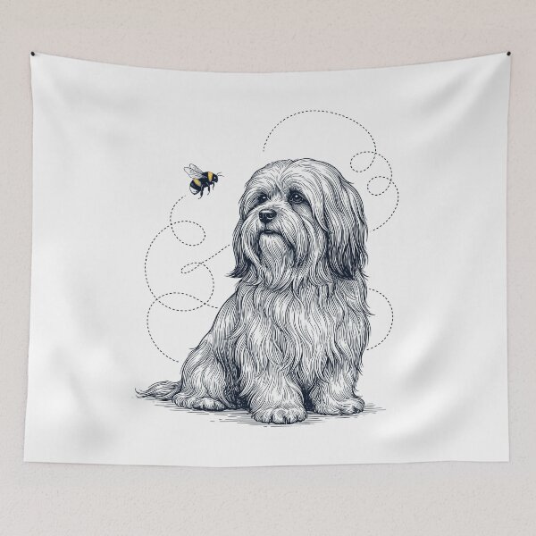 Item preview, Lhasa Apso Bumble Bee Honeybee Dog Lover designed and sold by Kimberley King Art  King Art.