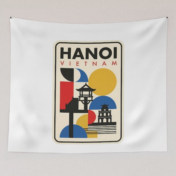 Item preview, Retro Geometric Hanoi Vietnam Travel Theme designed and sold by k3rstman1.