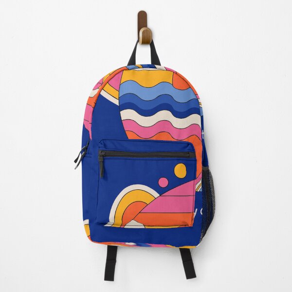 Item preview, Mentally At The Beach Retro Sunset Sticker designed and sold by inkfusionhub99.