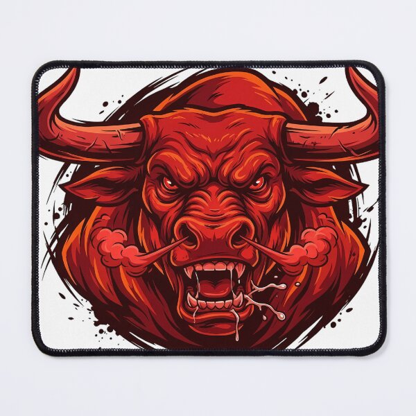 Item preview, Angry Red Bull Mascot Illustration - Badass Raging Taurus  designed and sold by BULLcompany.