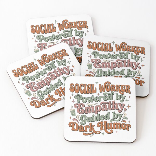 Item preview, Social Worker Powered by Empathy Guided by Dark Humor Funny Gift T-Shirt designed and sold by Osmose-Studio ⭐⭐⭐⭐⭐.