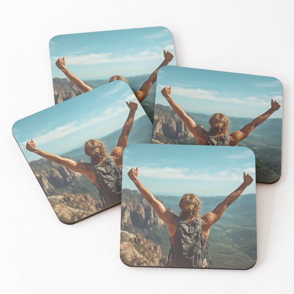 Item preview, Triumphant Hiker Above Mountain Valley designed and sold by Evergreen Horizon Works.