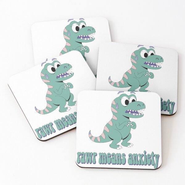 Item preview, Tiny Dinosaur Rawr Means Anxiety Sticker designed and sold by inkfusionhub99.