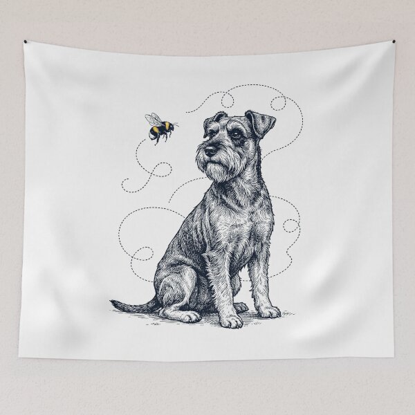 Item preview, Miniature Schnauzer Bumble Bee Honeybee Dog Lover designed and sold by Kimberley King Art  King Art.