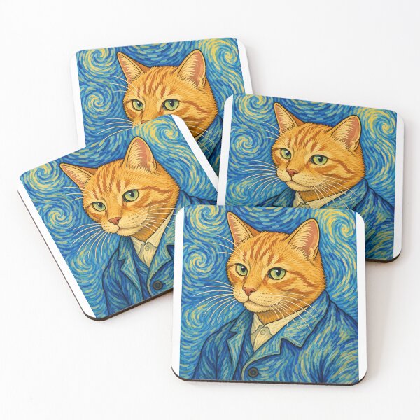 Item preview, Mittens Van Gogh Cartoon Style designed and sold by FyreHorse Designs.