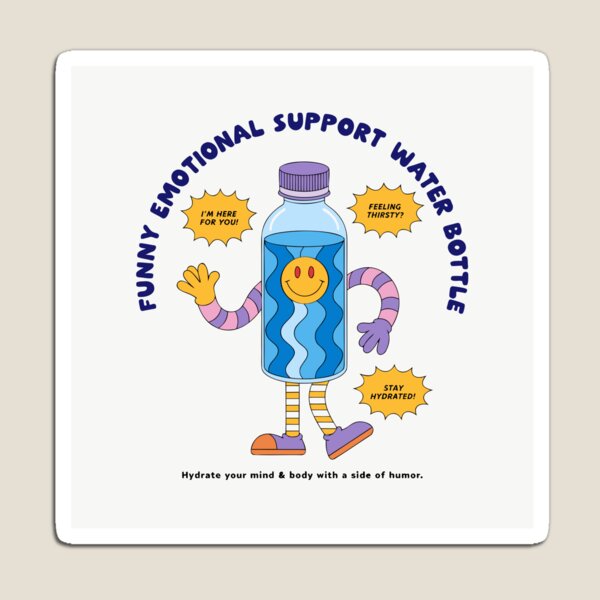 Item preview, Funny Emotional Support Water Bottle Sticker designed and sold by inkfusionhub99.