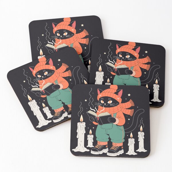Item preview, Black Cat Reading Spell Book Sticker designed and sold by inkfusionhub99.