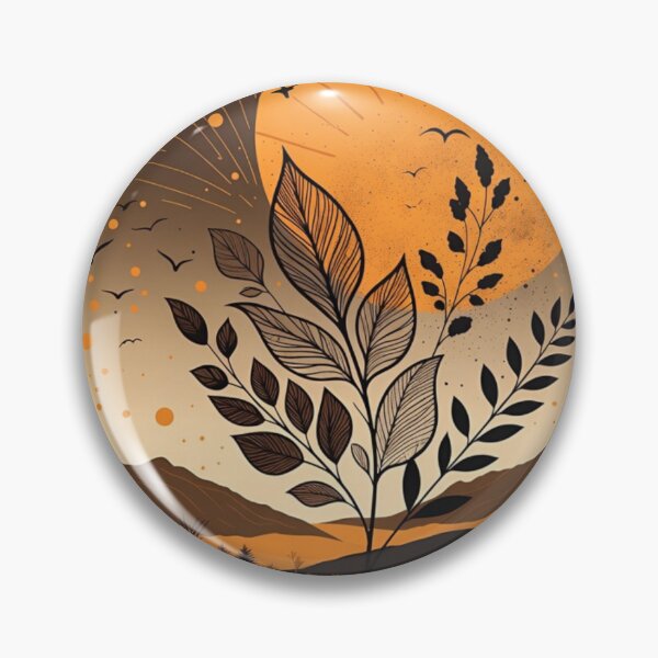 Item preview, Celestial Boho Botanical Sunset | Vintage Earth Tone Nature Illustration designed and sold by GalleryPeak.