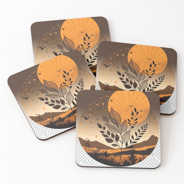 Item preview, Celestial Boho Botanical Sunset | Vintage Earth Tone Nature Illustration designed and sold by GalleryPeak.