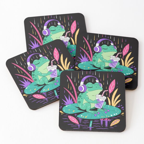 Item preview, Green Frog Listening To Lo-Fi Music Sticker designed and sold by inkfusionhub99.