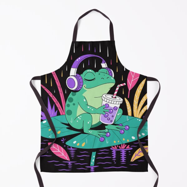 Artikelvorschau, Aufkleber „Grüner Frosch hört Lo-Fi-Musik“ entworfen und verkauft von inkfusionhub99.