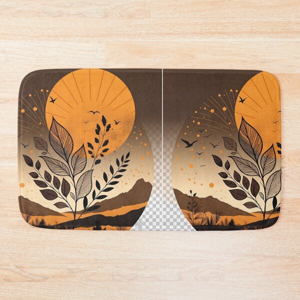 Item preview, Celestial Boho Botanical Sunset | Vintage Earth Tone Nature Illustration designed and sold by GalleryPeak.