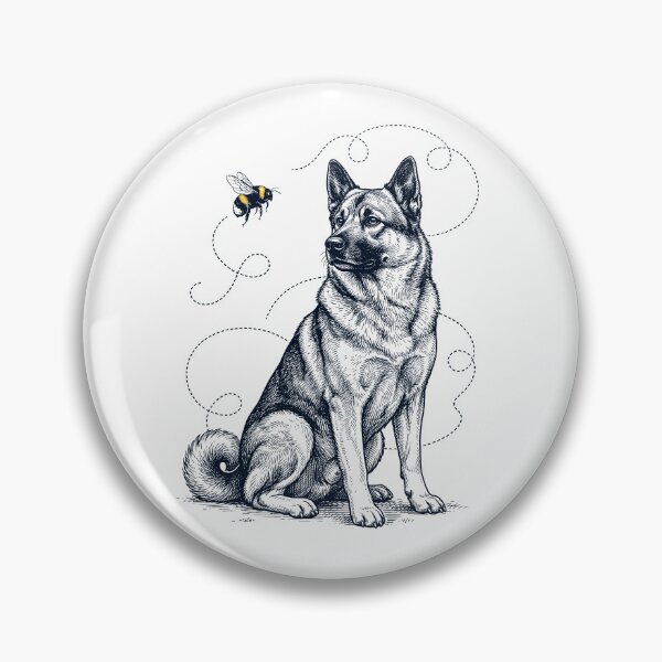 Item preview, Norwegian Elkhound Bumble Bee Honeybee Dog Lover designed and sold by Kimberley King Art  King Art.