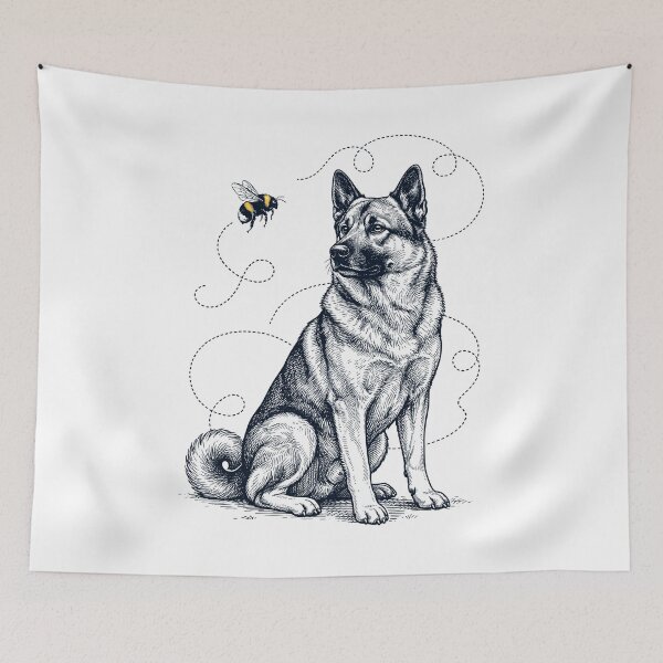 Item preview, Norwegian Elkhound Bumble Bee Honeybee Dog Lover designed and sold by Kimberley King Art  King Art.