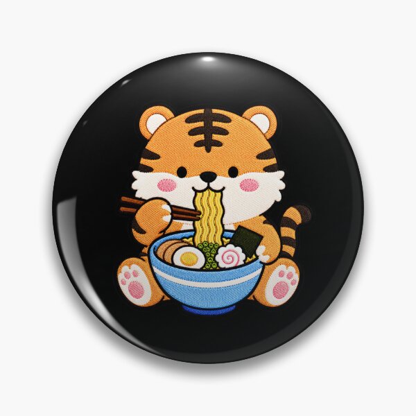 Item preview, Tiger Ramen Embroidery Patch | Cute Kawaii Tiger Noodle Lover designed and sold by ColorSplash123.