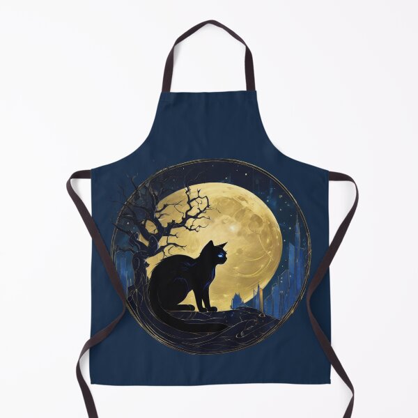 Item preview, Cyberpunk Black Cat Neon Blue Eyes Full Moon Art designed and sold by UmSkelig834.