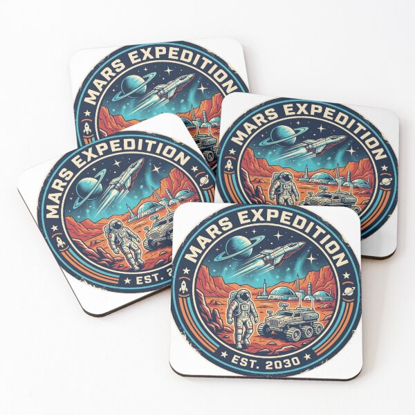 Item preview, Mars Expedition EST 2030 Mission Patch Retro Space Badge Red Planet Art designed and sold by Void and Neon.