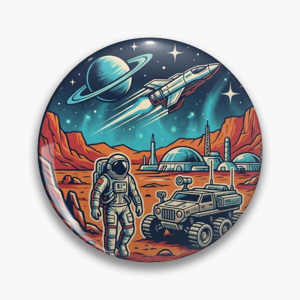 Item preview, Mars Expedition EST 2030 Mission Patch Retro Space Badge Red Planet Art designed and sold by Void and Neon.