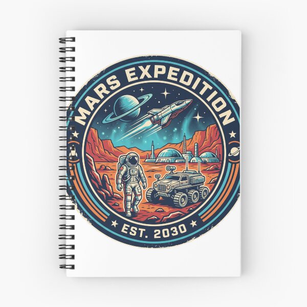 Item preview, Mars Expedition EST 2030 Mission Patch Retro Space Badge Red Planet Art designed and sold by Void and Neon.