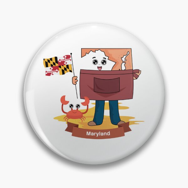Item preview, Maryland State Map Character with Flag designed and sold by Travel.Art.
