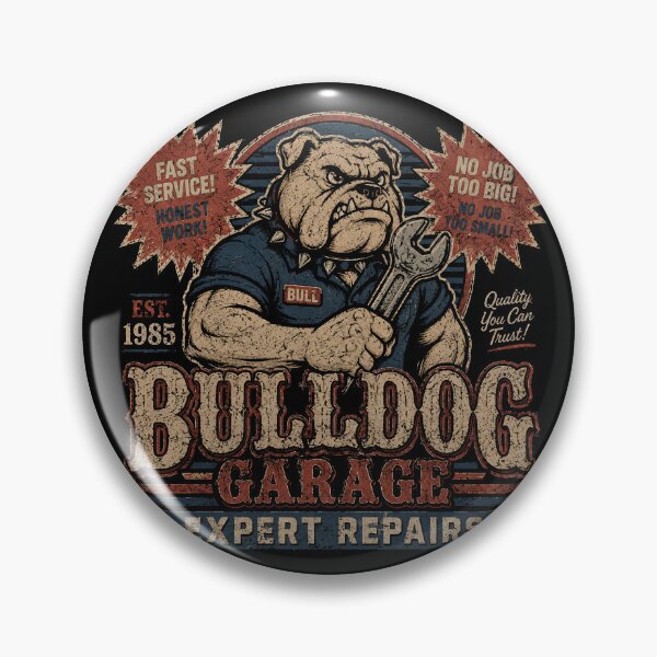 Item preview, Vintage Bulldog Garage Expert Mechanic Retro Graphic designed and sold by Imaginationbeyond.