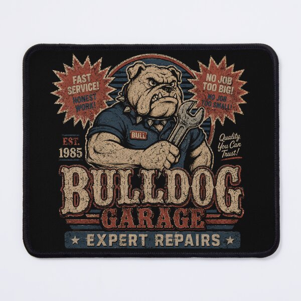 Item preview, Vintage Bulldog Garage Expert Mechanic Retro Graphic designed and sold by Imaginationbeyond.