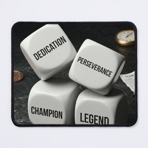 Item preview, Dedication Perseverance Champion Legend Dice Motivational Gym Quote T-Shirt designed and sold by RAMHEARTS.