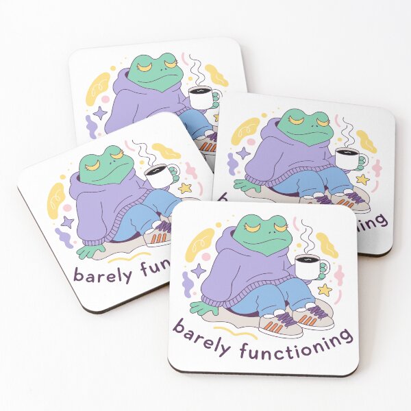 Item preview, Cute Frog Holding Coffee Cozy Hoodie Sticker designed and sold by inkfusionhub99.