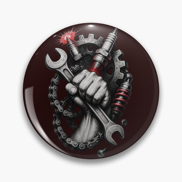 Item preview, Mechanic Power – Wrench, Gear & Engine Parts Dark Workshop Design designed and sold by RAYBIL.