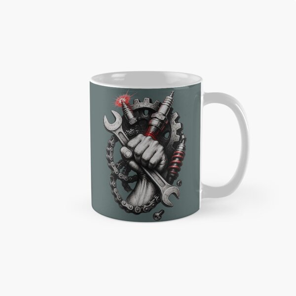 Item preview, Mechanic Power – Wrench, Gear & Engine Parts Dark Workshop Design designed and sold by RAYBIL.