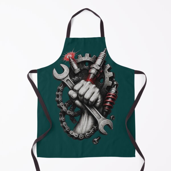 Item preview, Mechanic Power – Wrench, Gear & Engine Parts Dark Workshop Design designed and sold by RAYBIL.