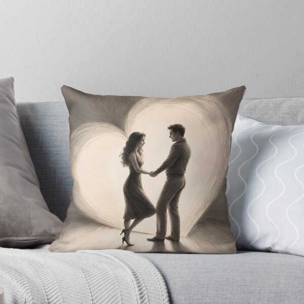 Item preview, Couple in Heart Light Pencil Sketch| Romantic Silhouette Love Illustration designed and sold by DesignsCreative.